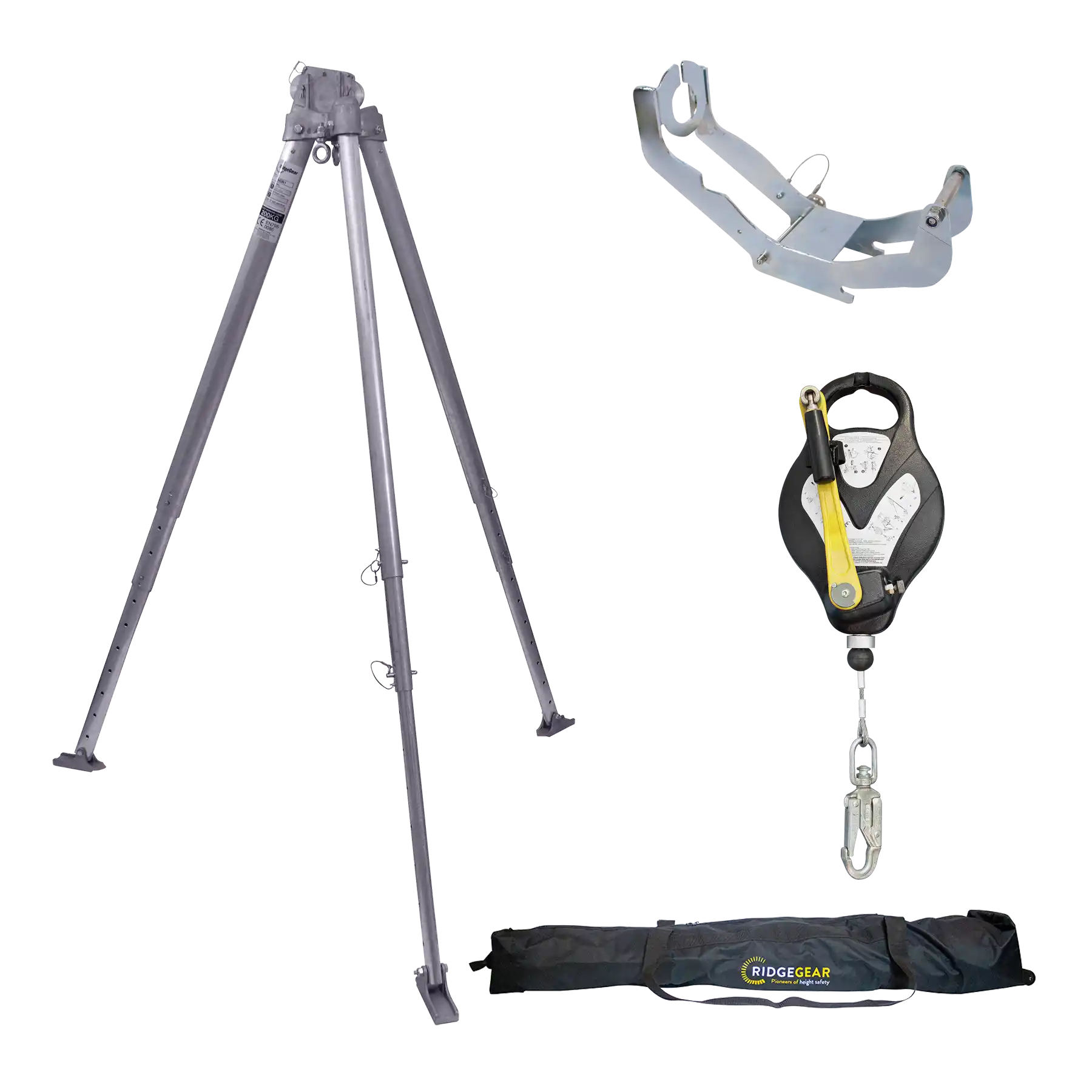 This kit comes complete with a rescue tripod, rescue winch and tripod bracket so you have everything you need at hand with the added extra of the tripod bag. RGR1/TRIPODKIT2 Rescue Tripod Kit with Bag
