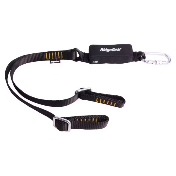 Ridgegear RGL16 Twin Leg Adjustable Webbing Lanyard & Shock Absorber