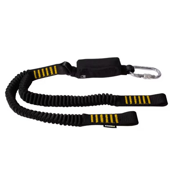 Ridgegear RGL9 Twin Leg Elasticated Webbing Lanyard & Shock Absorber