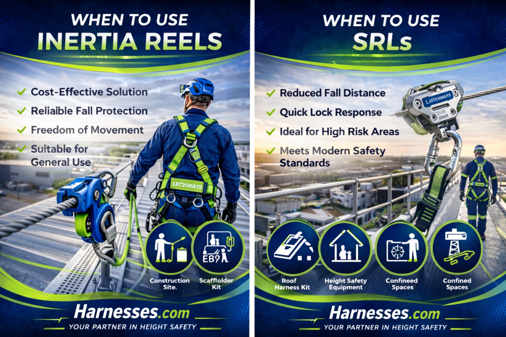 When to use inertia reels and SRLs for height safety equipment
